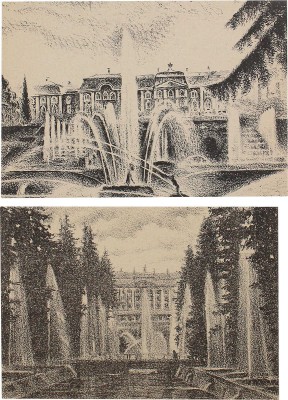 Пожарский Сергей Михайлович, Каплун Адриан Владимирович. Лот из двух открыток с литографиями